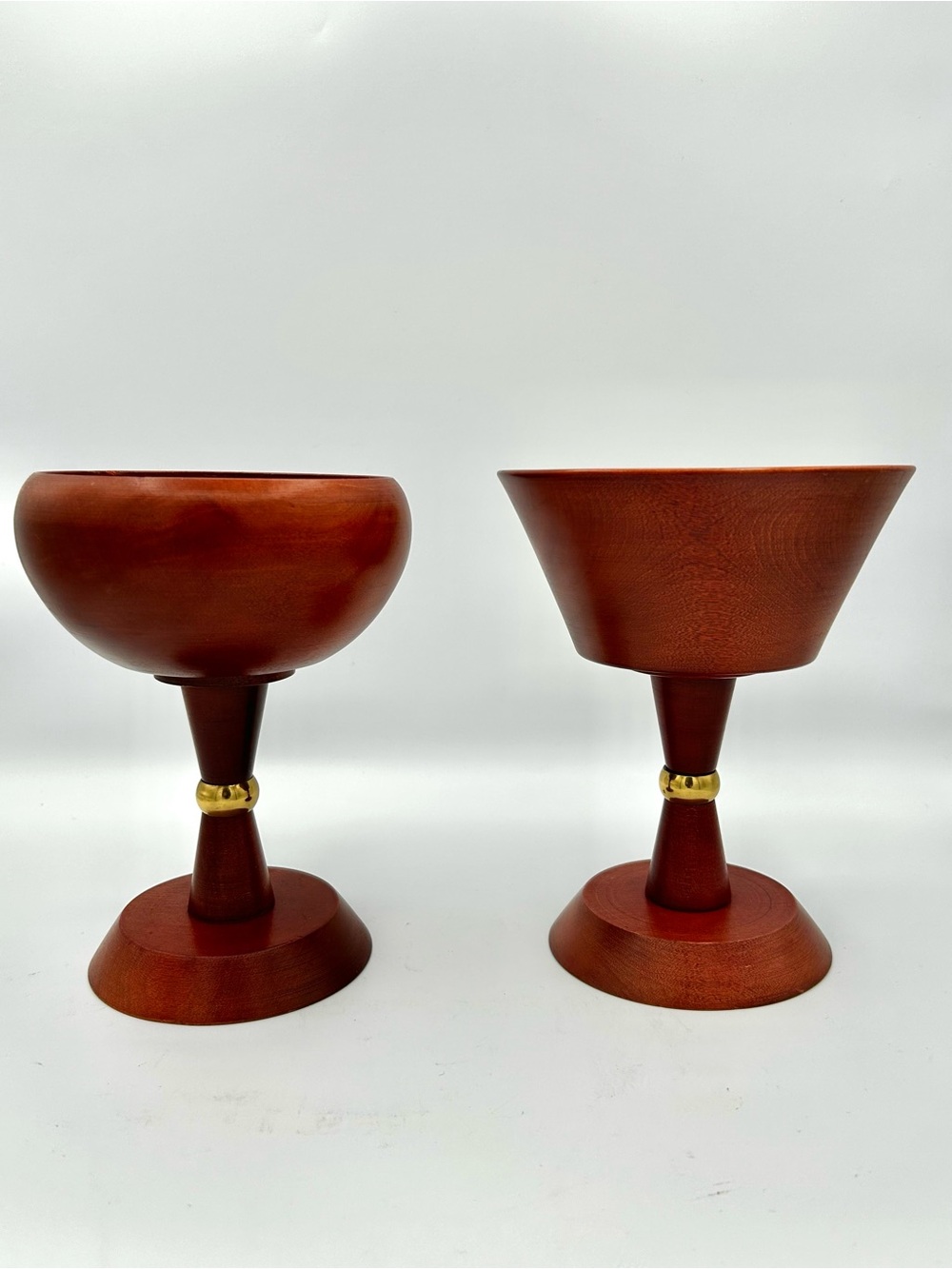 Wooden Goblet Chalice Cup Set of 2 Wood Wine Cup for Communion & Rituals 7" Tall